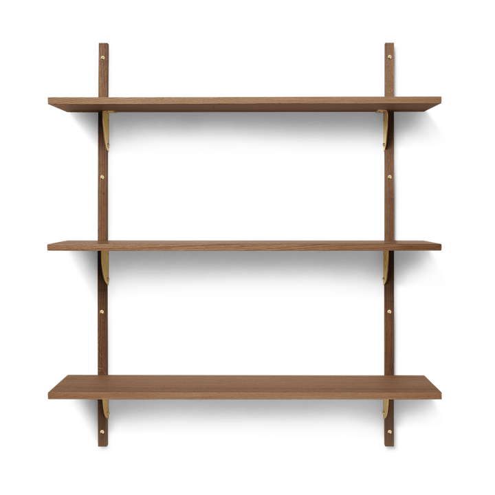 Sector hylde triple wide - Smoked Oak, brass - Ferm Living