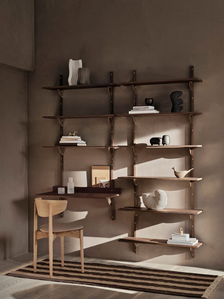 Sector hylde triple wide, Smoked Oak, brass Ferm Living