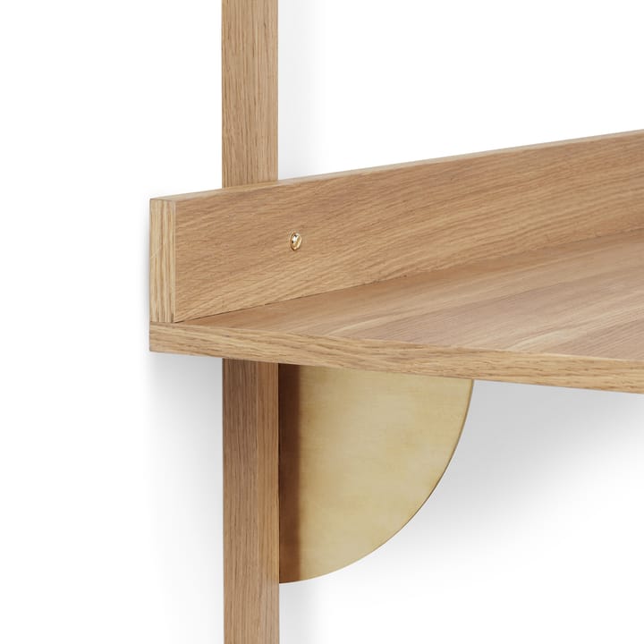Sector skrivebord, Oak/Brass Ferm Living
