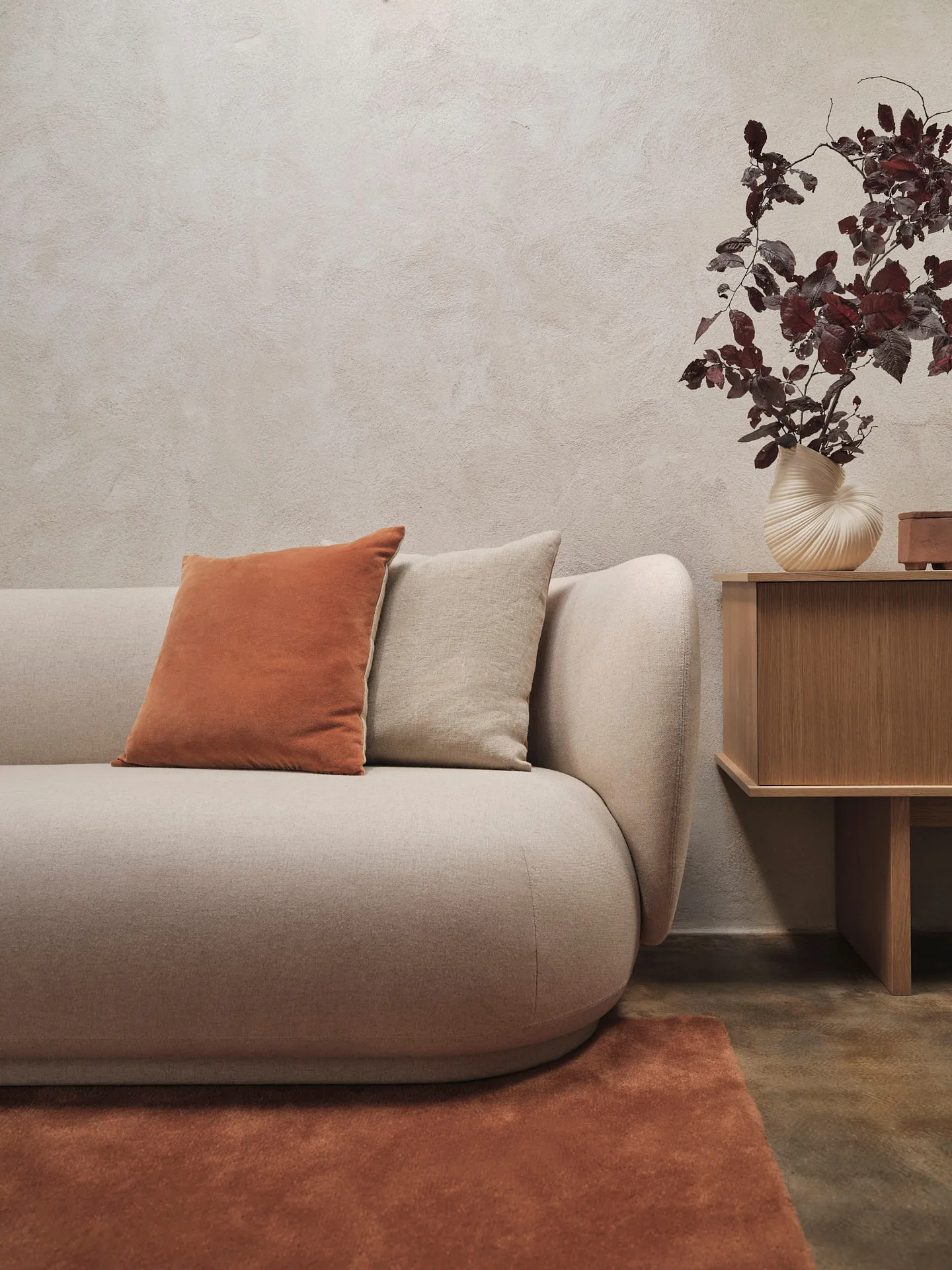 Senti pude 50x50 cm, Baked clay Ferm Living