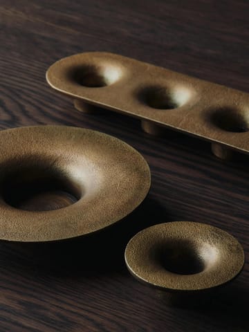 Soothe block lysestage Ø16 cm - Brass Finish - Ferm Living