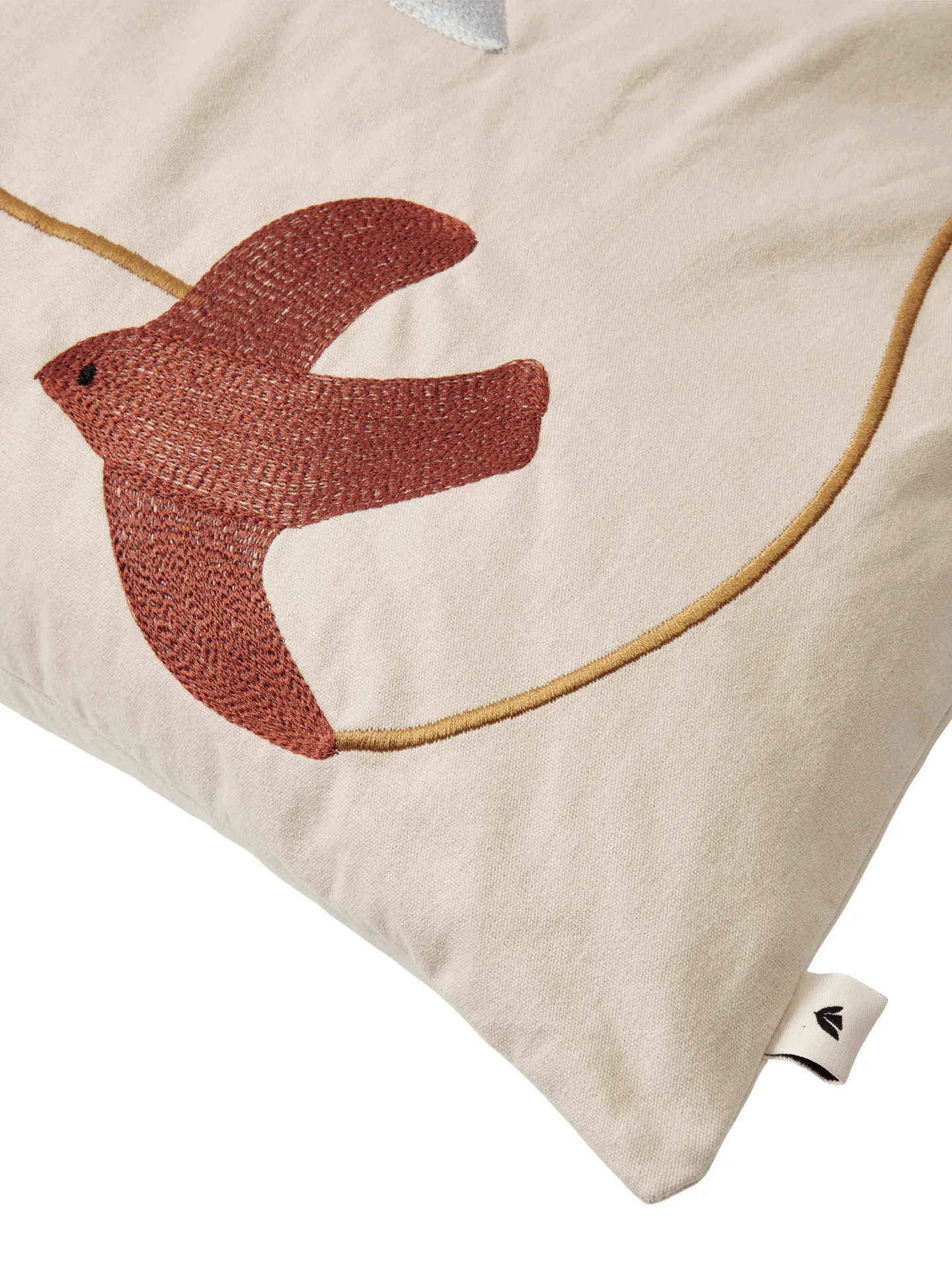 Swif bird broderet pudebetræk 40x60 cm, Multi Ferm Living