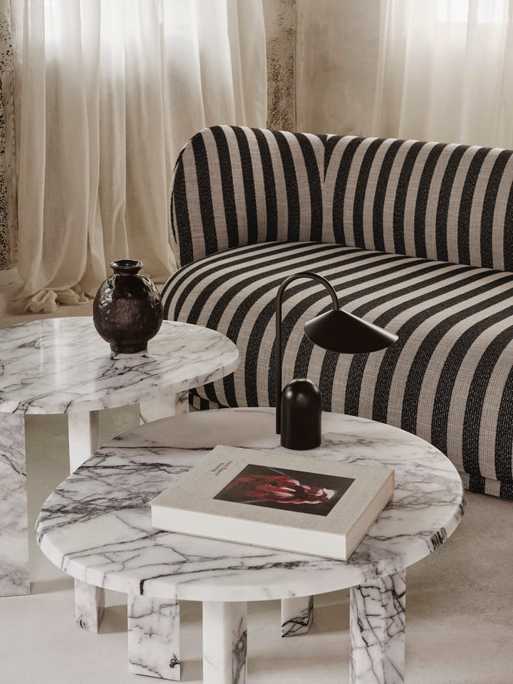 Taula sofabord Ø67x35 cm, White-charcoal Ferm Living