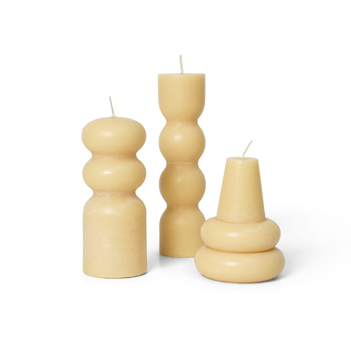Torno lys 3-pak Ø4 cm, Pale Yellow Ferm Living