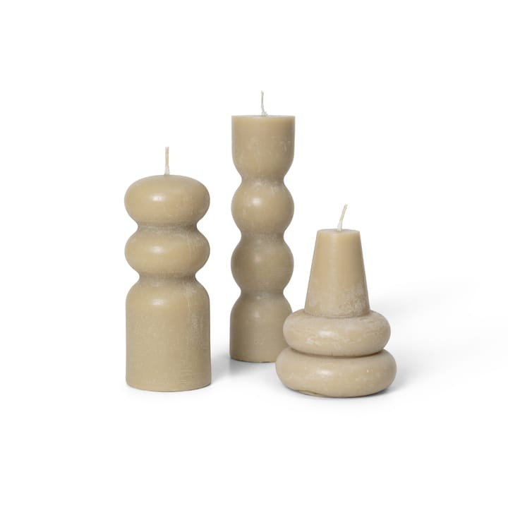 Torno lys 3-pak Ø4 cm, Sand Ferm Living
