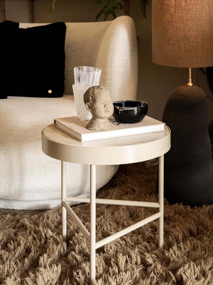 Travertine sofabord Ø40 cm, Cashmere Ferm Living