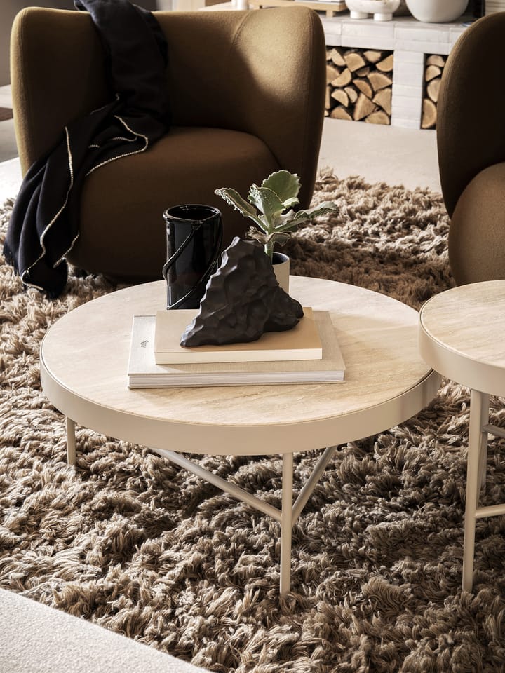 Travertine sofabord Ø70,5 cm, Cashmere Ferm Living