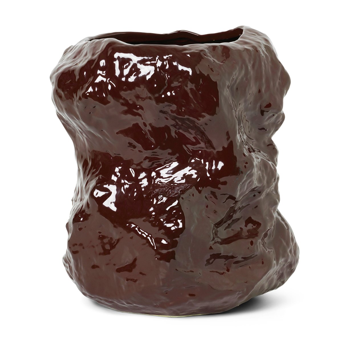 ferm LIVING Tuck vase 34 cm Rødbrun