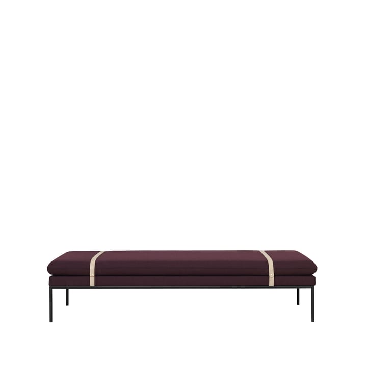 Turn daybed - stof Fiord by kvadrat bordeaux, sort stel - ferm LIVING