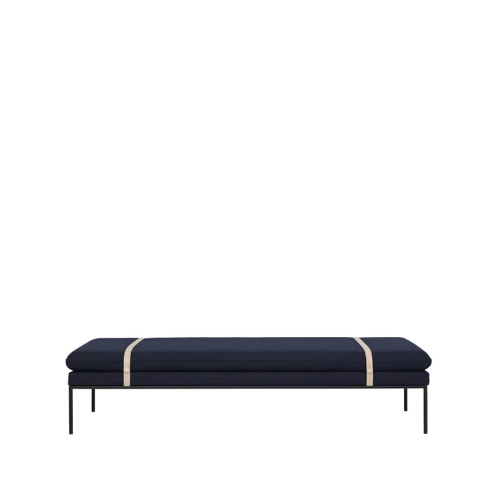 Turn daybed - stof Fiord by kvadrat dark blue, sort stel - ferm LIVING