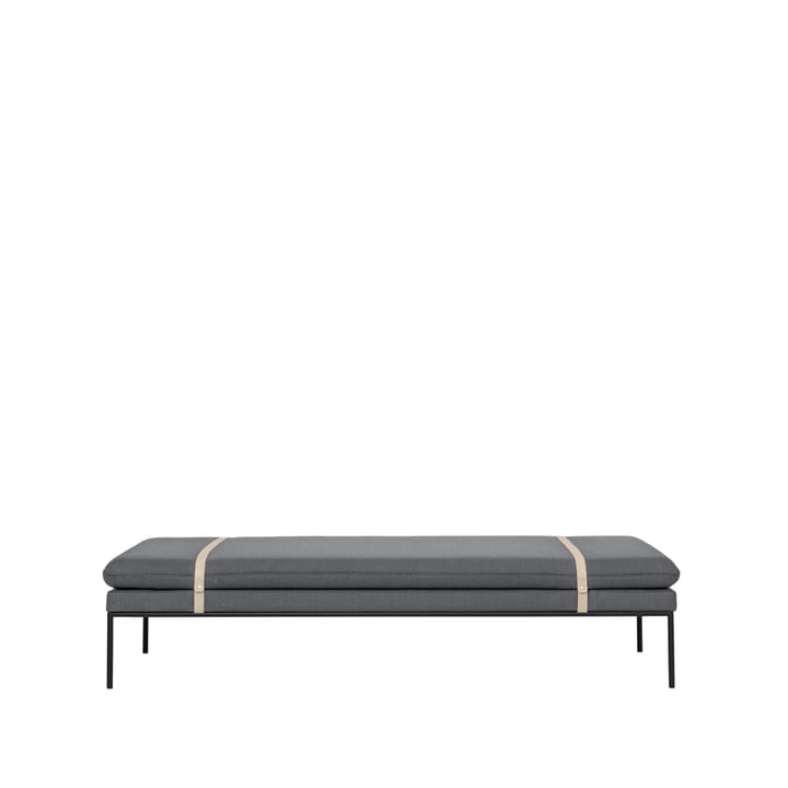 Turn daybed - stof Fiord by kvadrat light grey, sort stel - Ferm Living