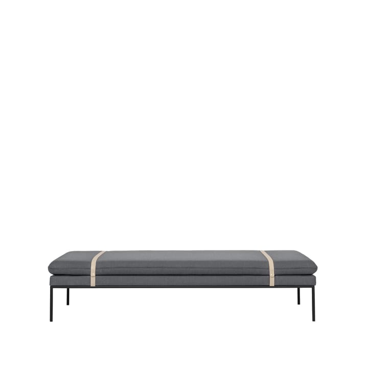 Turn daybed - stof Fiord by kvadrat light grey, sort stel - ferm LIVING