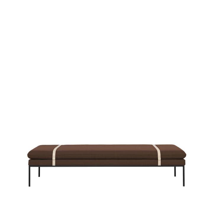 Turn daybed - stof Fiord by kvadrat rust, sort stel - Ferm Living
