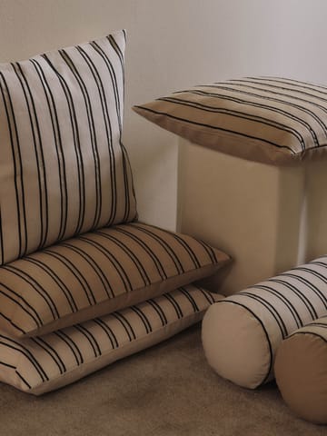 Twill bolster cylinderpude - Off-white-black - Ferm Living