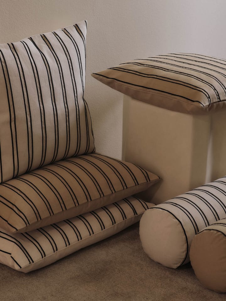 Twill bolster cylinderpude, Off-white-black Ferm Living