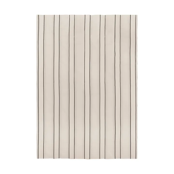 Twill sengetæppe - Off-white-black, 180x260 cm - Ferm Living