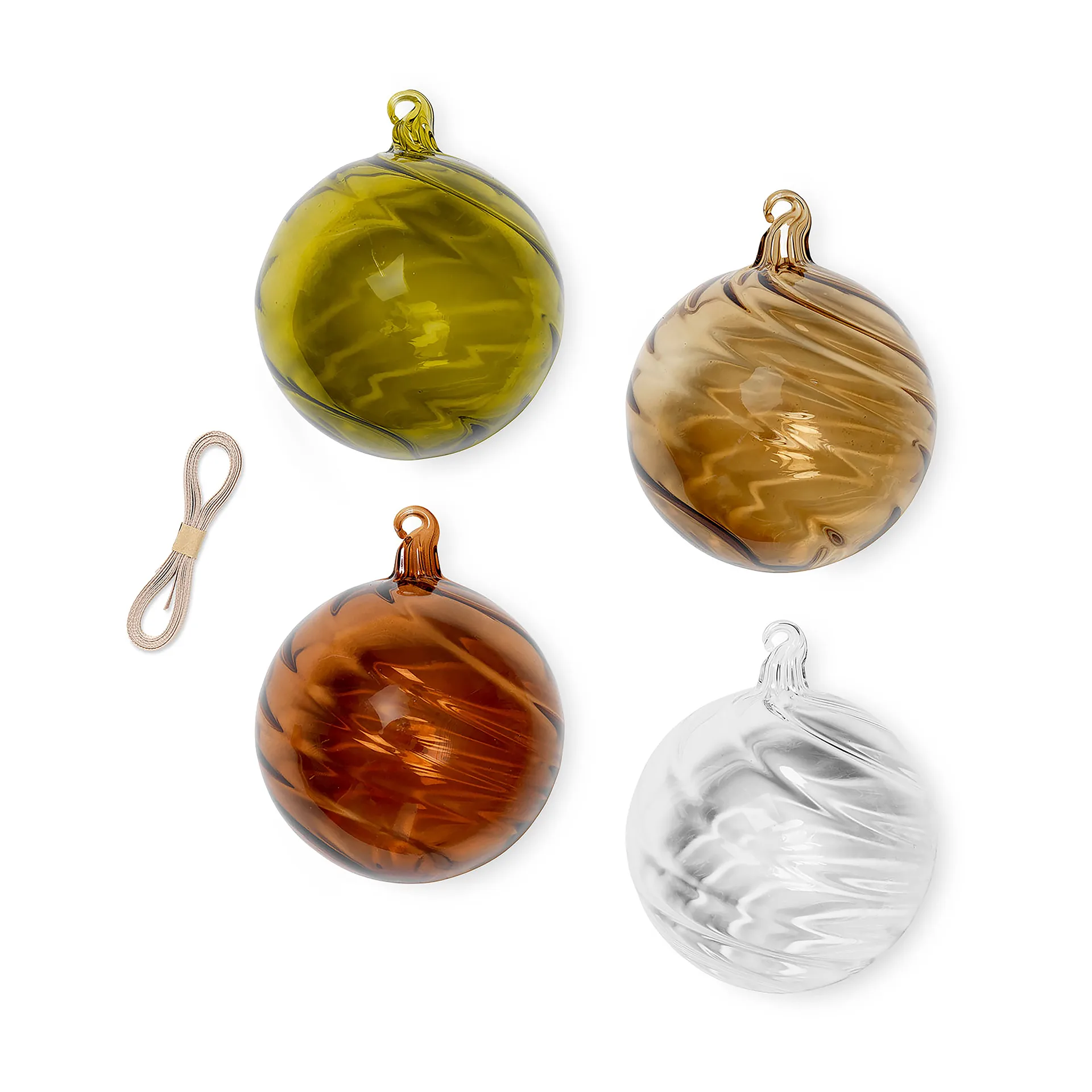 Twirl julekugle large Ø10 cm 4-pak, Multi Ferm Living
