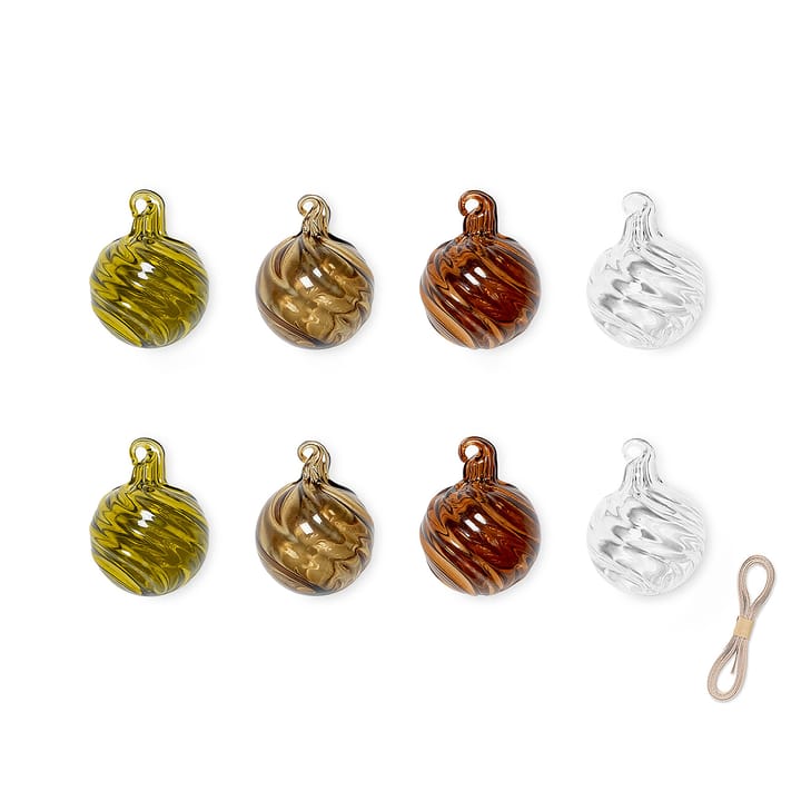 Twirl julekugle small Ø4 cm 8-pak, Multi Ferm Living