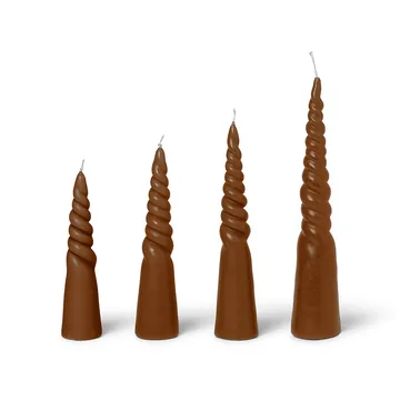 Twisted candles snoet lys 4-pak - Amber - Ferm Living