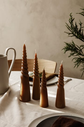 Twisted candles snoet lys 4-pak - Amber - ferm LIVING