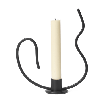 Valse lysestage low - Black - Ferm Living