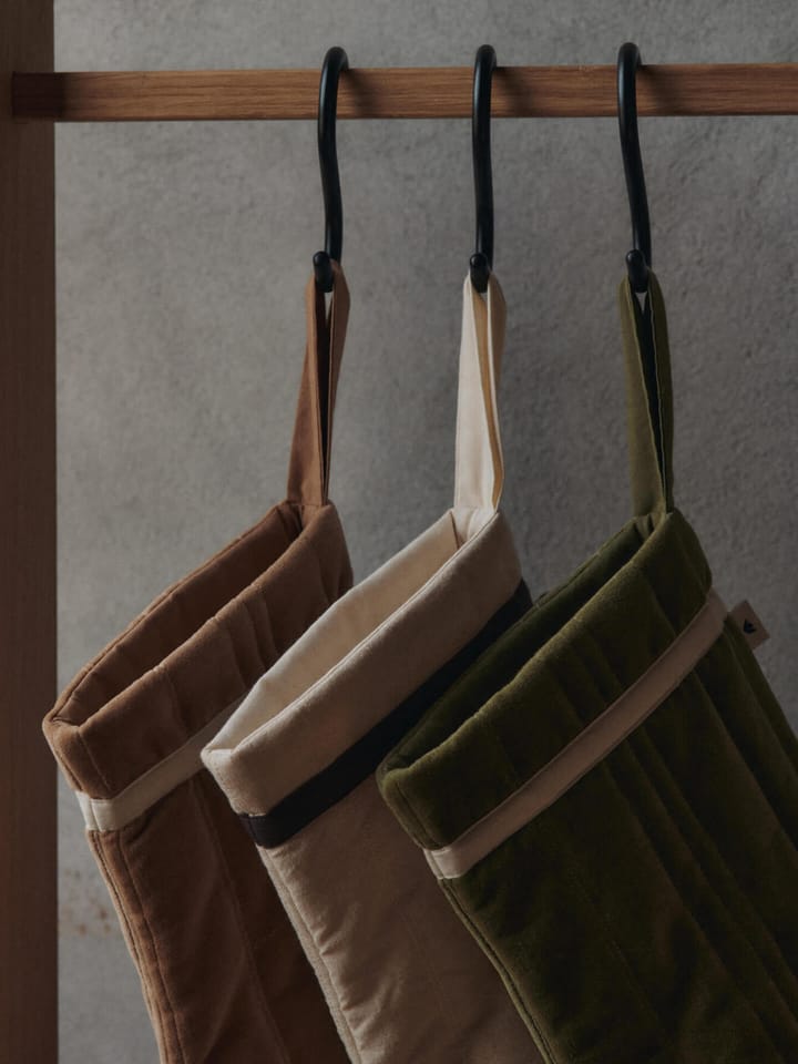 Vari quilted julestrømpe, Velvet-khaki Ferm Living