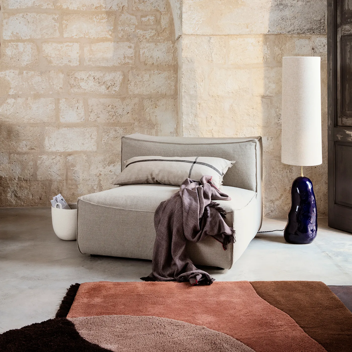 View tæppe 140x180 cm, Rød/Brun Ferm Living