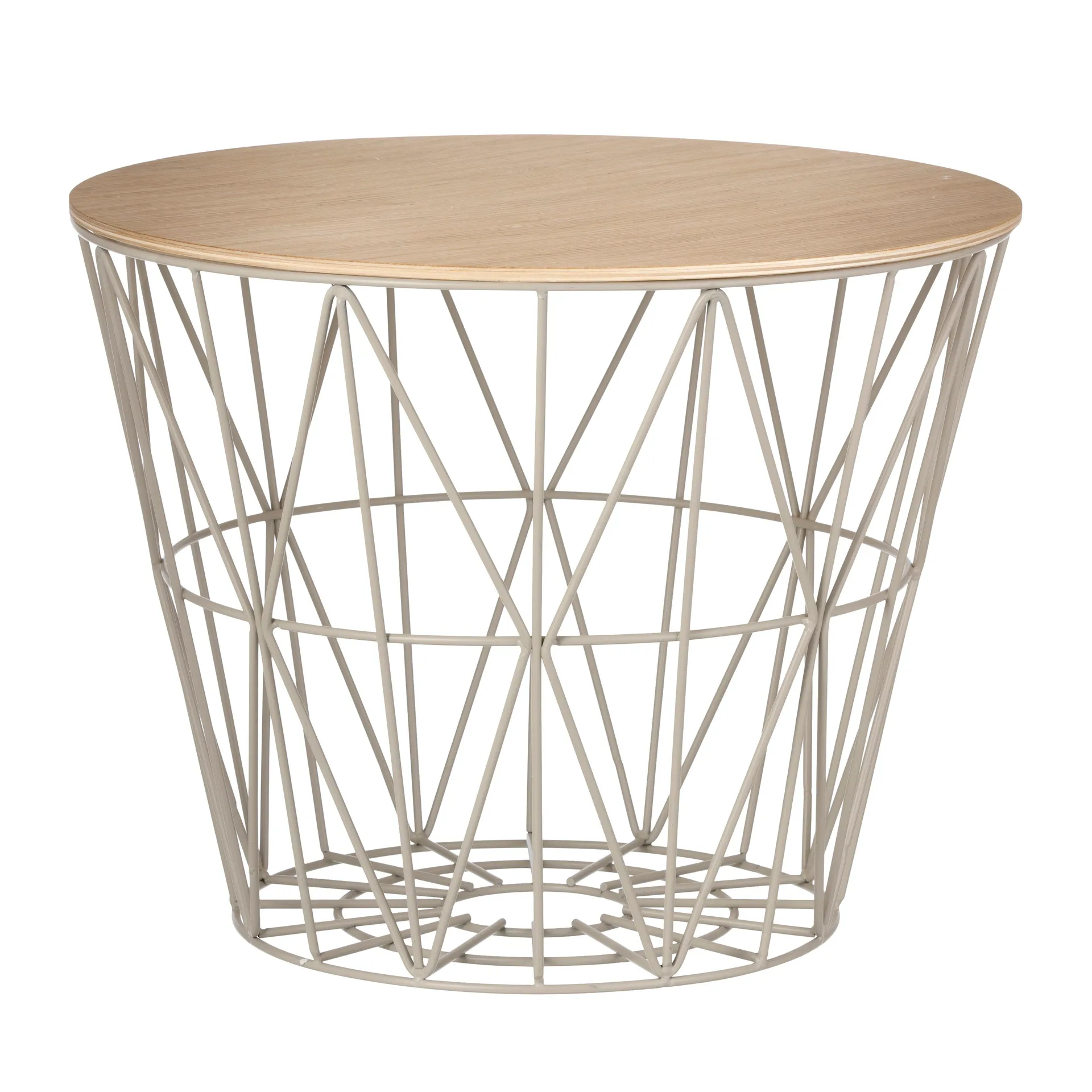 Wire basket top oiled oak, small Ø 40 cm Ferm Living