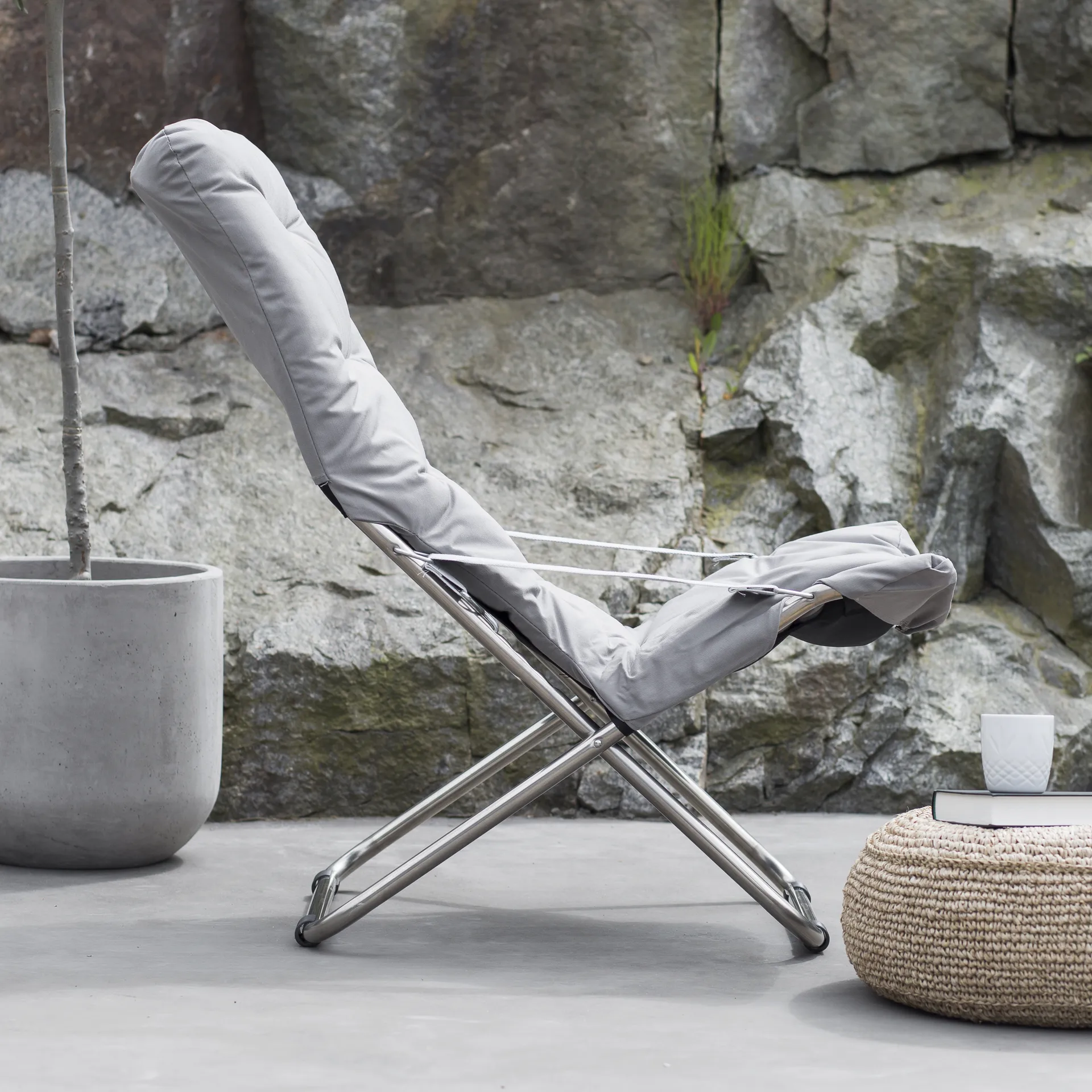 Fiesta Soft solstol, Stof grey-aluminiumstativ Fiam