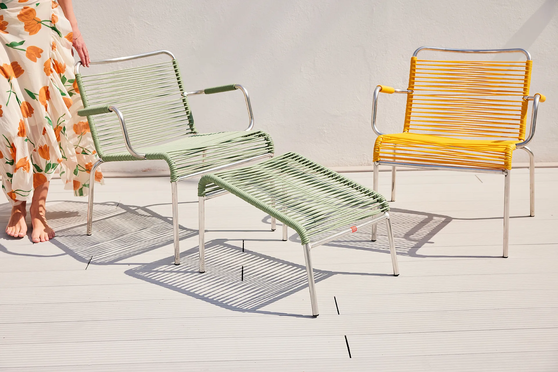 Mya Lounge fodskammel, Sage green Fiam