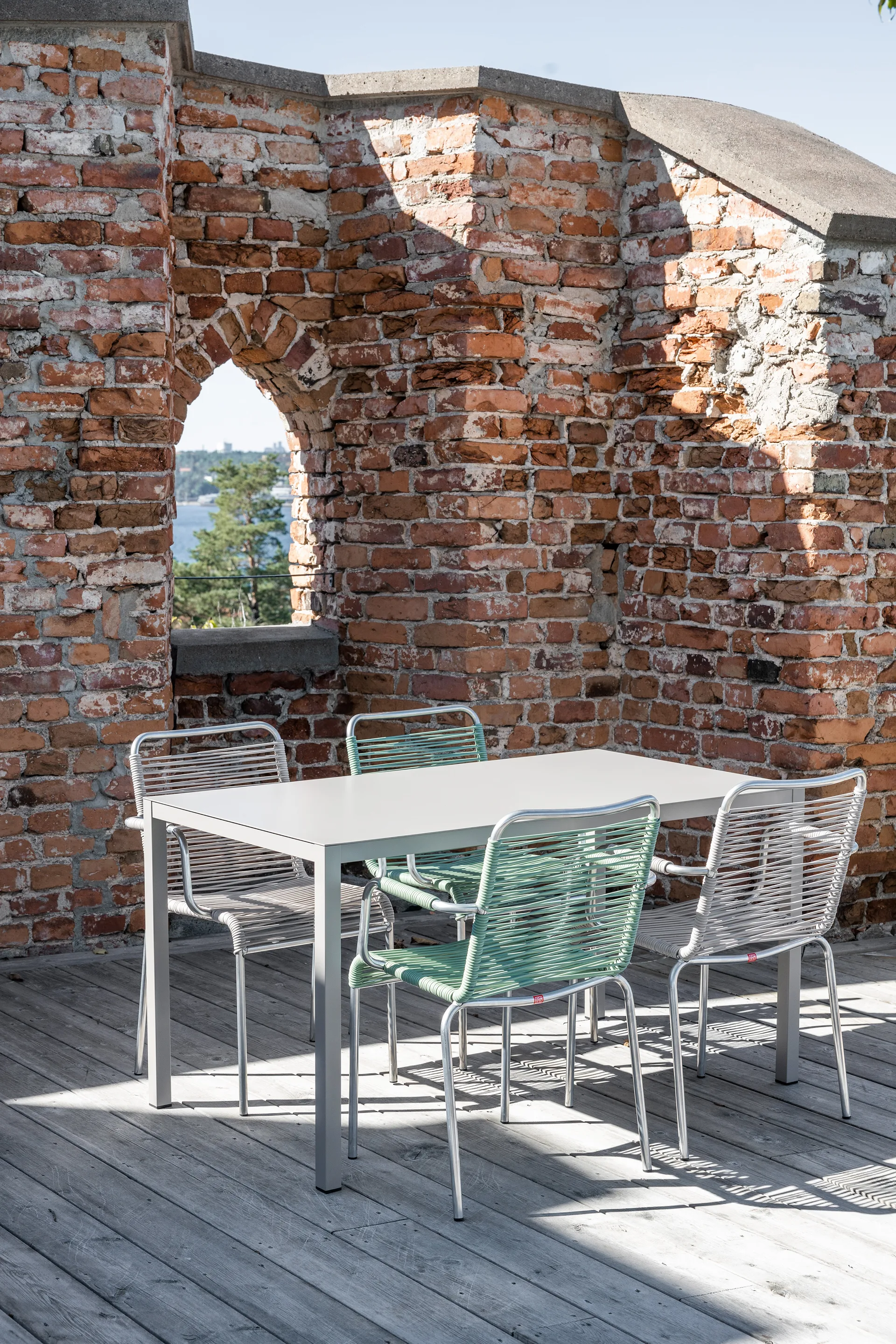 Mya stol aluminium, Sage green Fiam