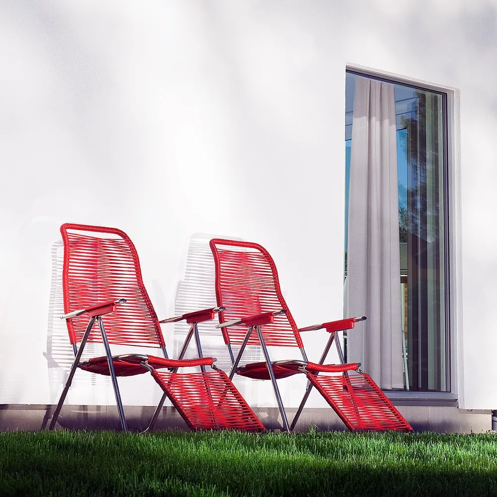 Spaghetti solseng med fodstøtte, Rød Fiam