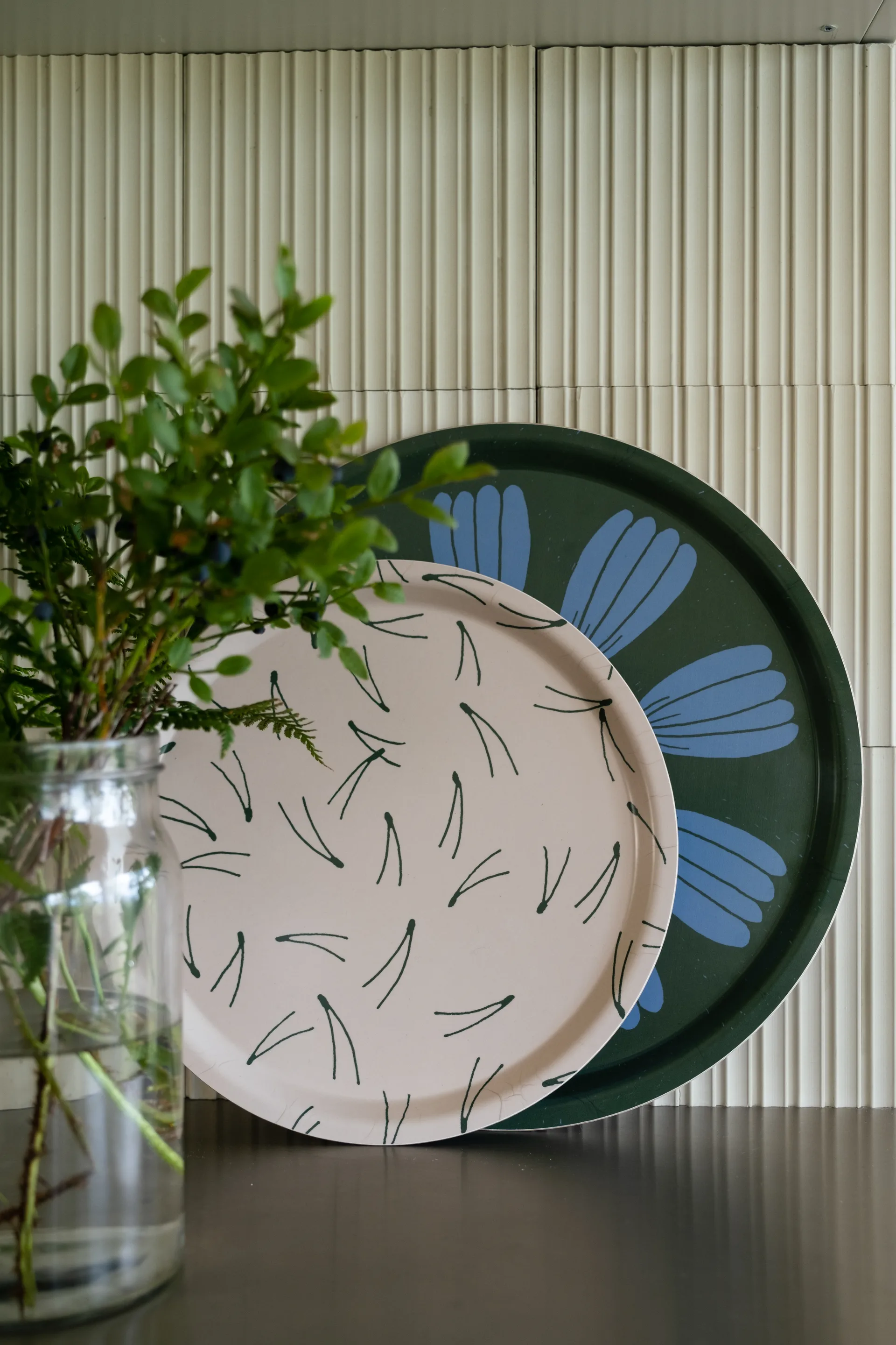 Barr bakke Ø31 cm, Nude/Grøn Fine Little Day