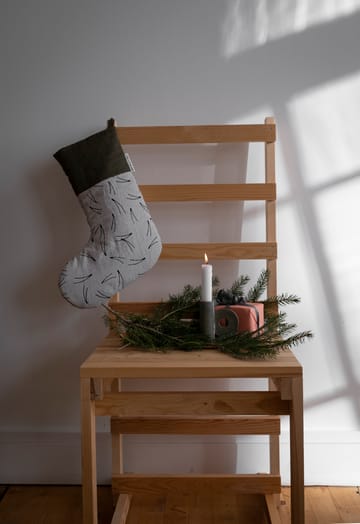 Barr julestrømpe 40 cm - Sort/Grøn/Natur - Fine Little Day