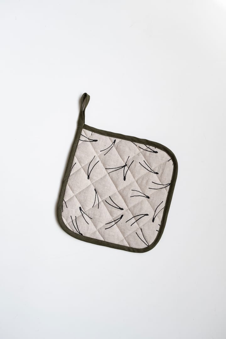 Barr quiltet grydelap 21x21 cm - Natur/Sort - Fine Little Day
