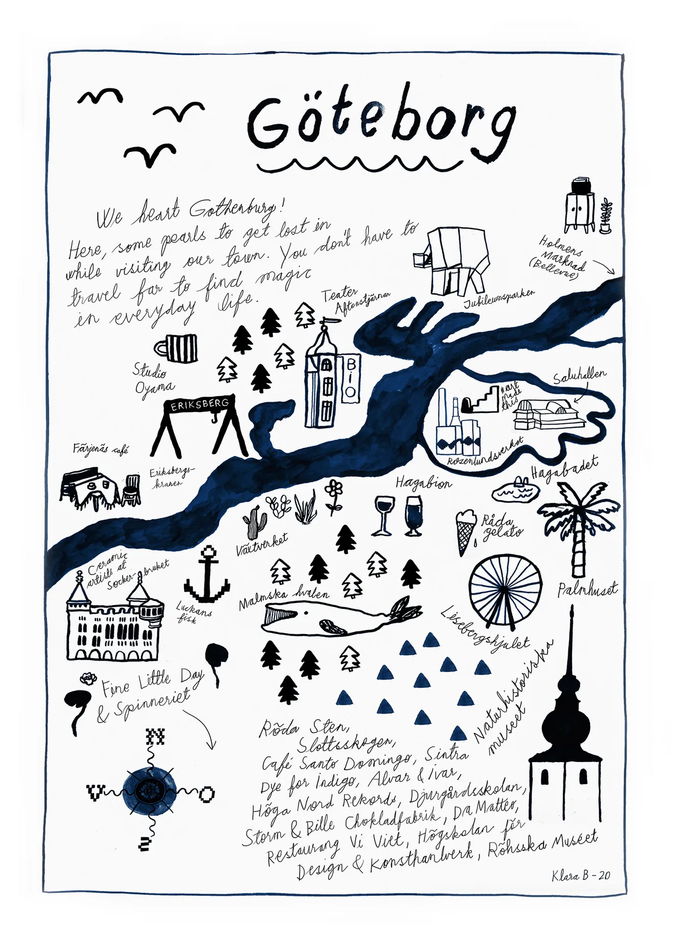 Göteborg plakat, 50x70 cm Fine Little Day