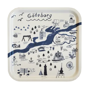Gothenburg bakke 32x32 cm - White-Blue - Fine Little Day