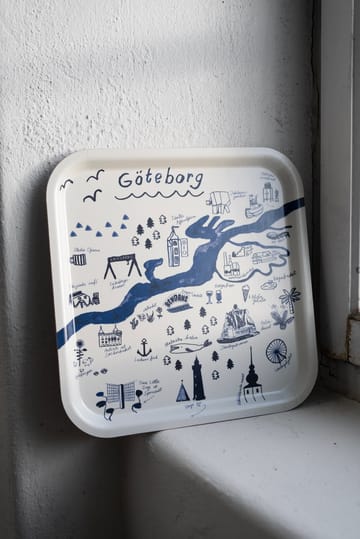 Gothenburg bakke 32x32 cm - White-Blue - Fine Little Day
