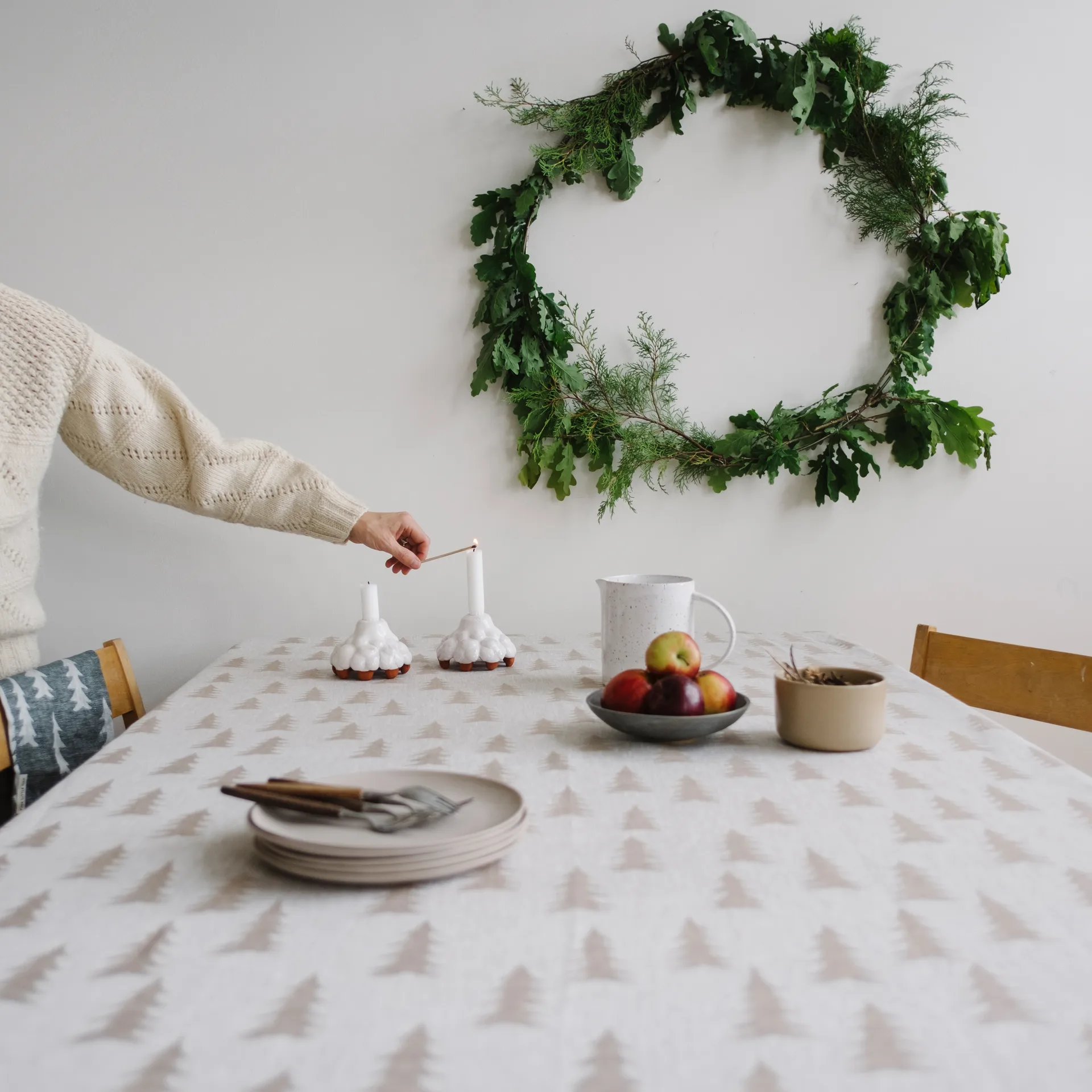 Gran dug hør 147x147 cm, Sand Fine Little Day