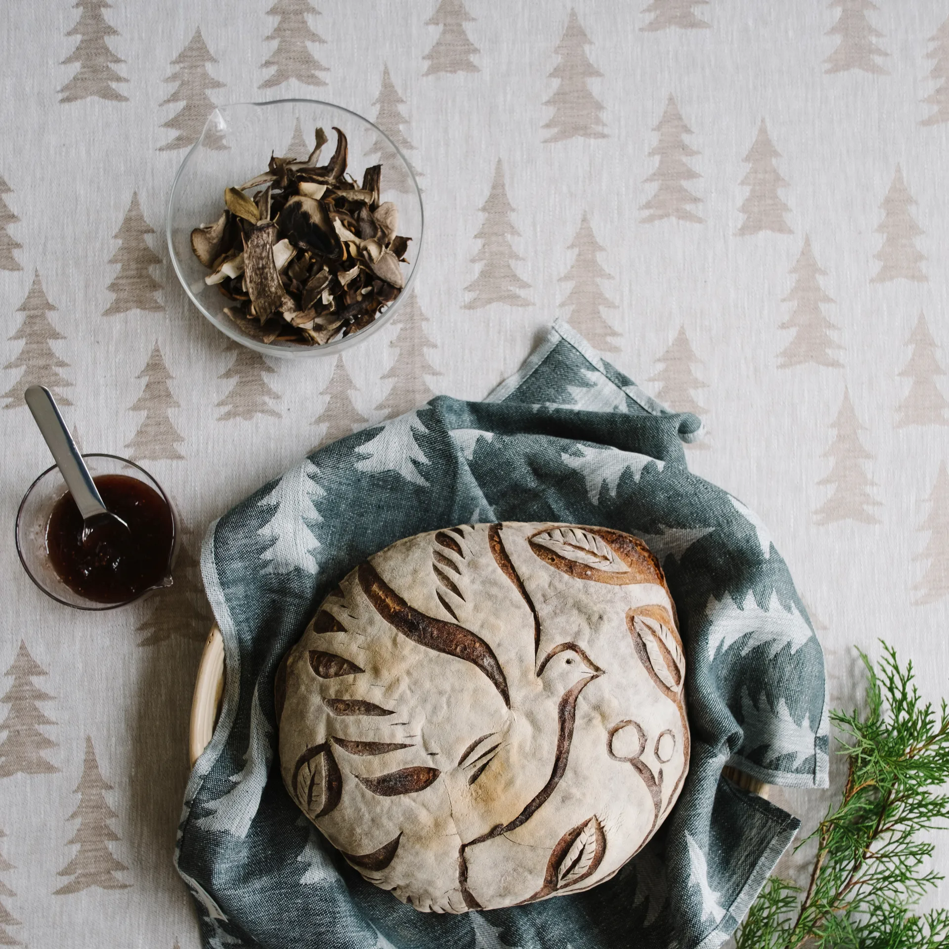 Gran dug hør 147x147 cm, Sand Fine Little Day