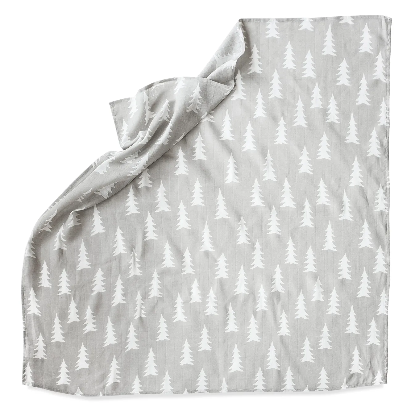 Gran musselinplaid 120x120 cm, Grå/Hvid Fine Little Day