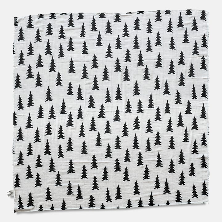 Gran musselinplaid 120x120 cm, Sort/Hvid Fine Little Day