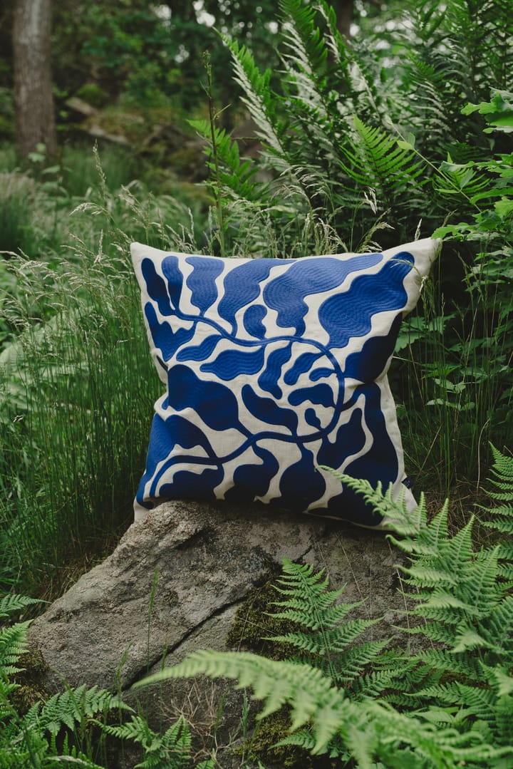 Leaves pudebetræk broderet 48x48 cm, Blue Fine Little Day