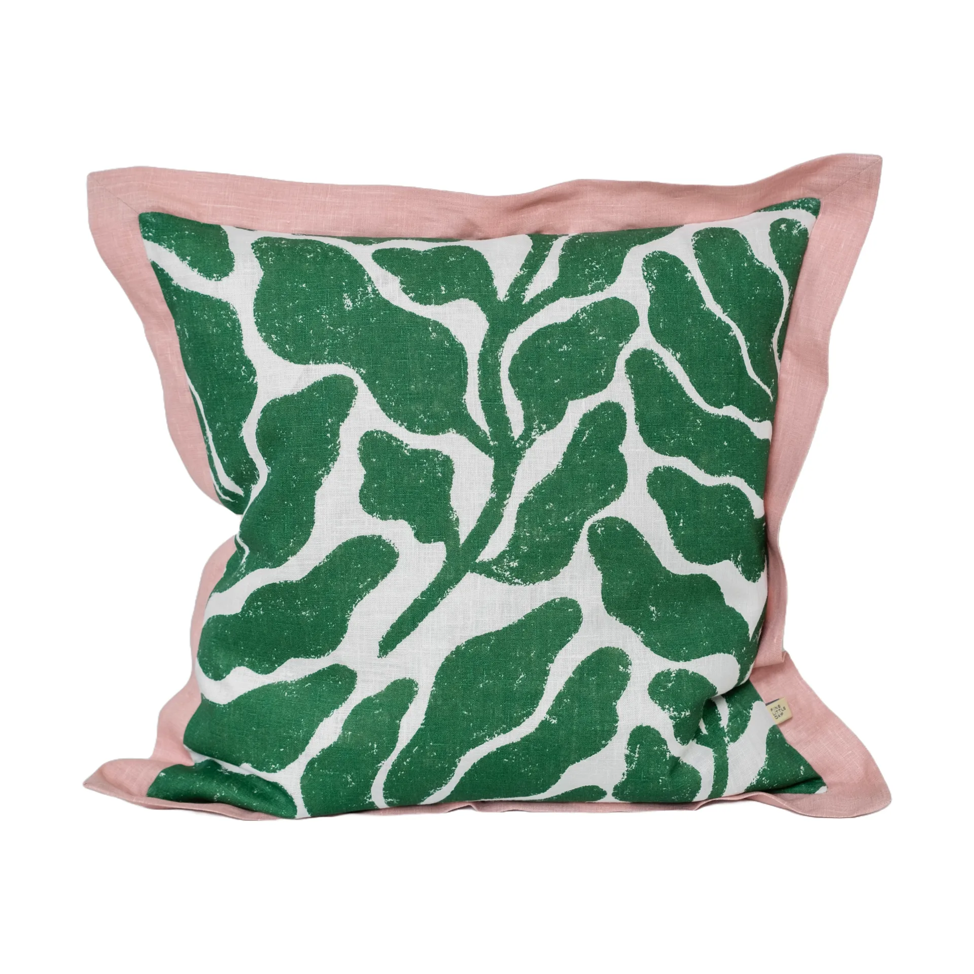 Leaves pudebetræk kontrasterende vinge 48x48 cm, Green-pink Fine Little Day