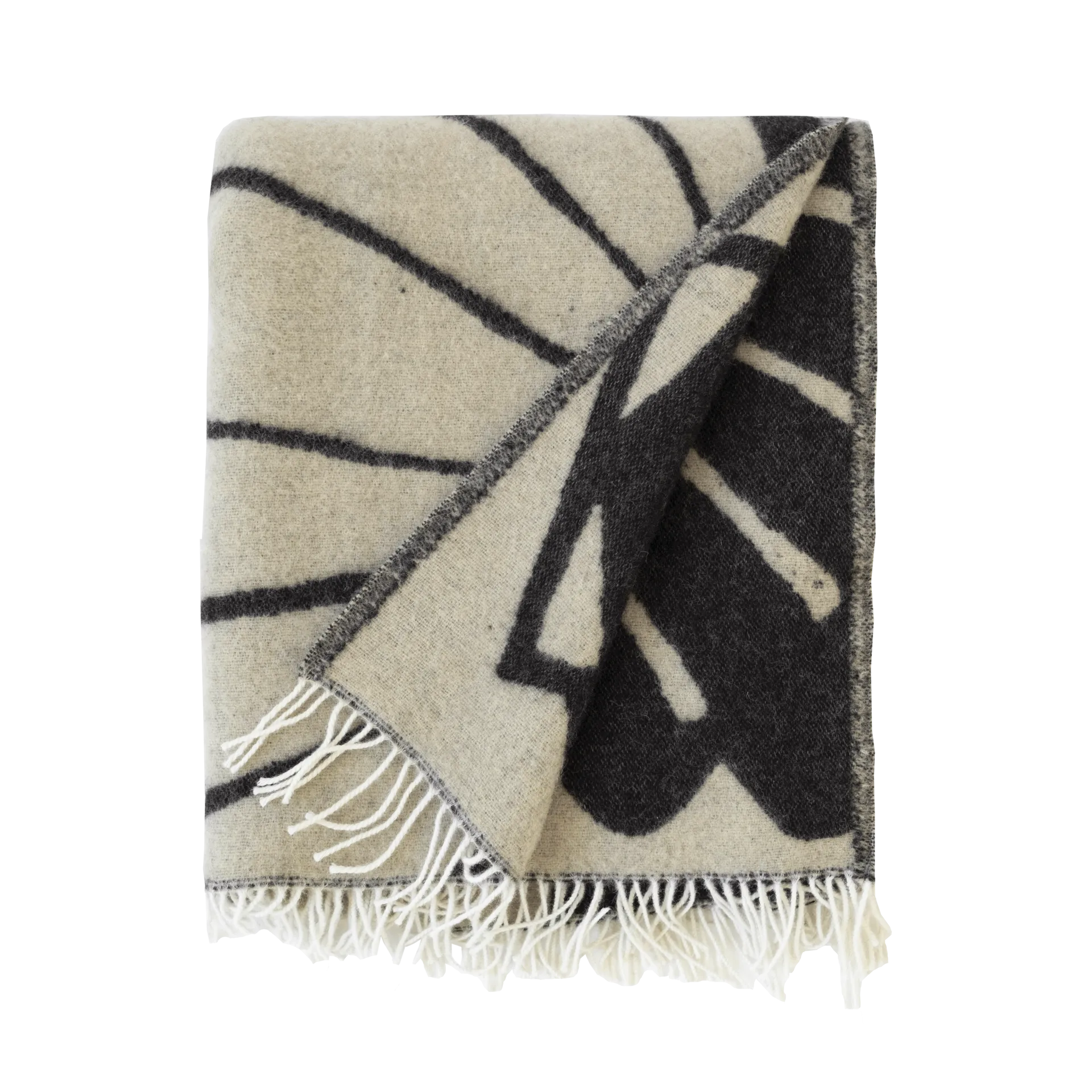 Snäcka plaid 130x190 cm, Coal-Beige Fine Little Day