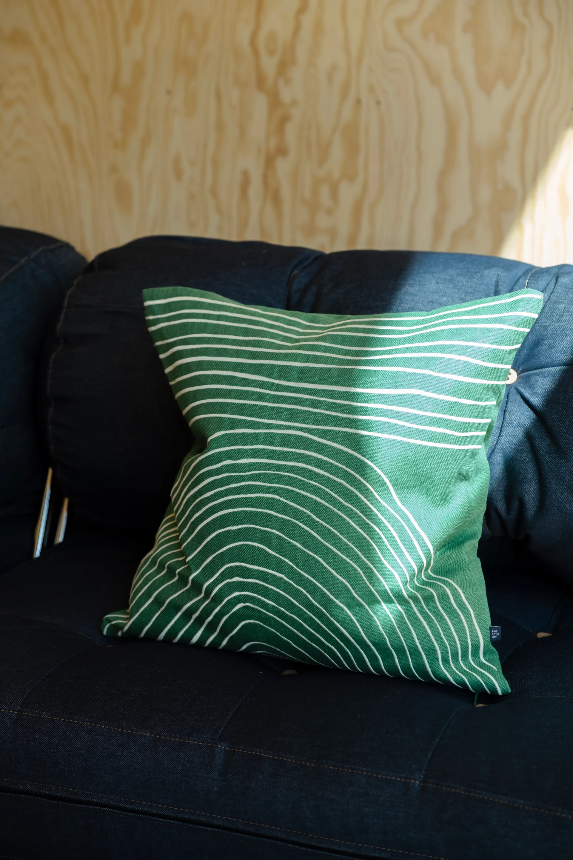 Strå pudebetræk 48x48 cm, Green Fine Little Day
