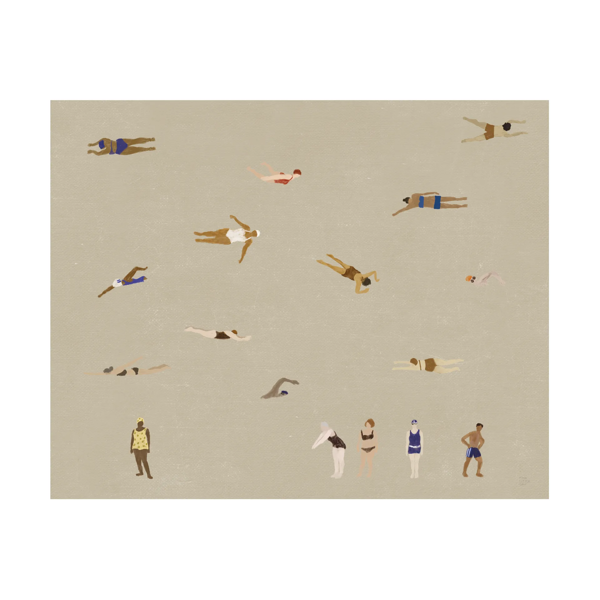 Swimmers plakat, Beige, 40x50 cm Fine Little Day