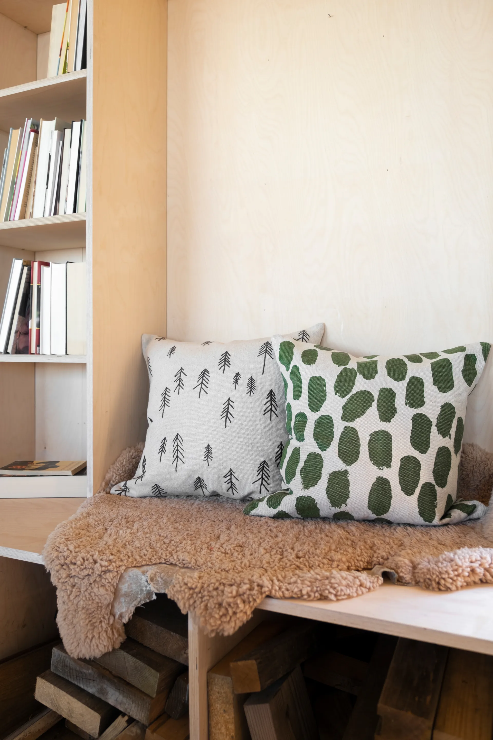 Tall pudebetræk 48x48 cm, Brun/Natur Fine Little Day