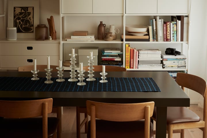Ternet jacquardvævet bordløber 45x150 cm - Blue-black - Fine Little Day