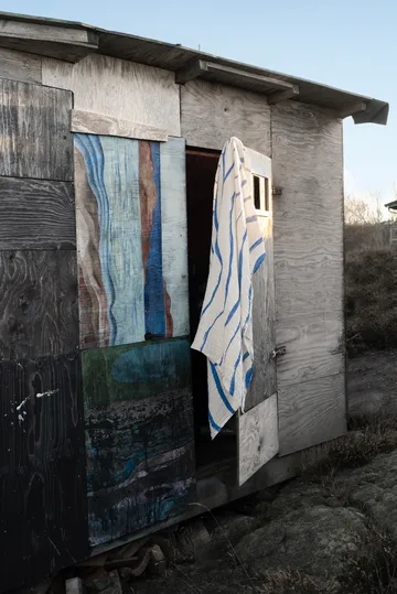 Våg musselintæppe 120x120 cm - Blue - Fine Little Day